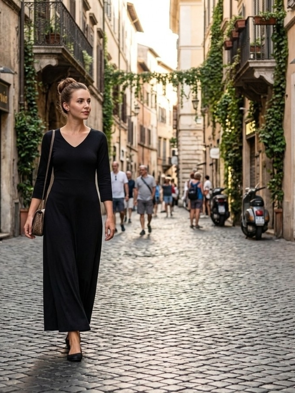 TravelSmith Black 3/4 Sleeve Maxi Dress - Picture 12 of 12